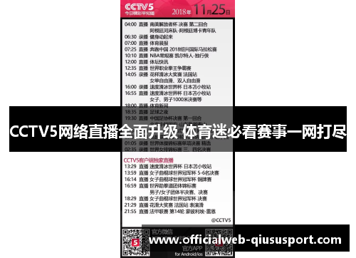 CCTV5网络直播全面升级 体育迷必看赛事一网打尽